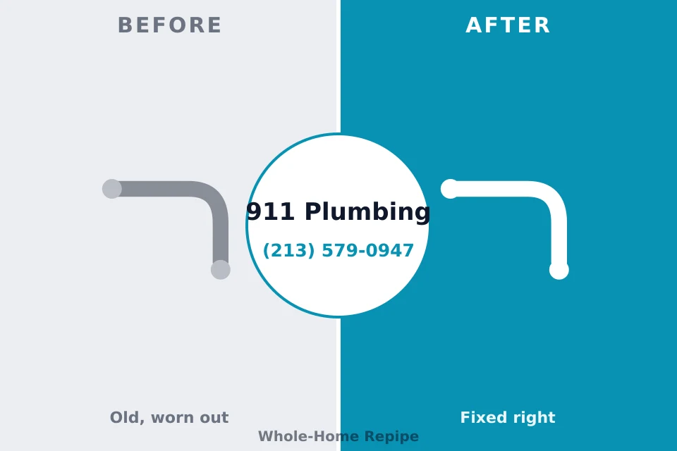 Before and after: plumbing repair South Shore, KY